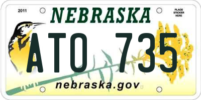 NE license plate ATO735