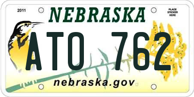 NE license plate ATO762