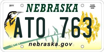 NE license plate ATO763