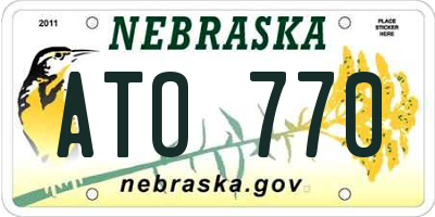 NE license plate ATO770