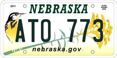 NE license plate ATO773