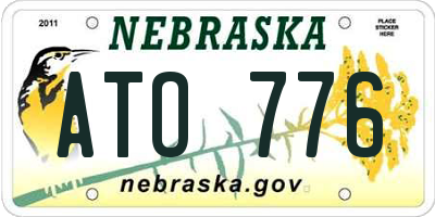 NE license plate ATO776