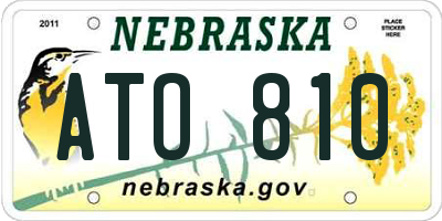 NE license plate ATO810
