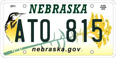 NE license plate ATO815