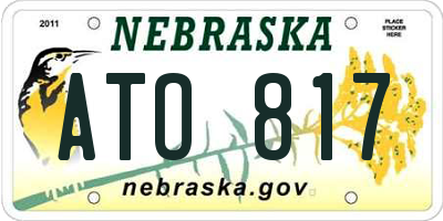NE license plate ATO817