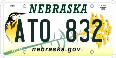 NE license plate ATO832