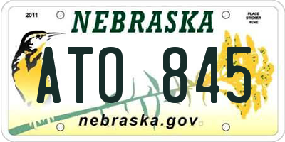NE license plate ATO845