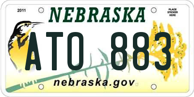 NE license plate ATO883