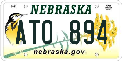 NE license plate ATO894