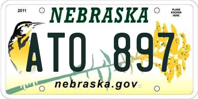 NE license plate ATO897