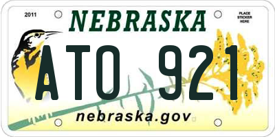 NE license plate ATO921