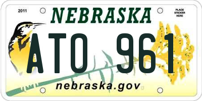 NE license plate ATO961