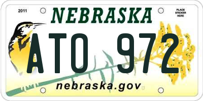 NE license plate ATO972