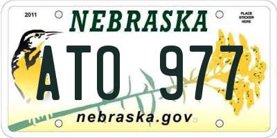 NE license plate ATO977