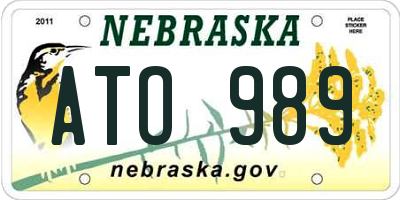 NE license plate ATO989
