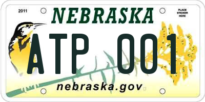 NE license plate ATP001