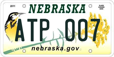 NE license plate ATP007