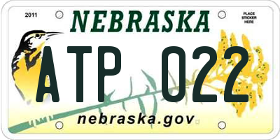NE license plate ATP022