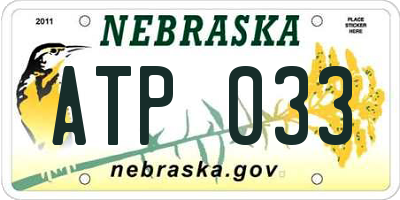 NE license plate ATP033