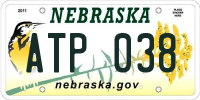 NE license plate ATP038