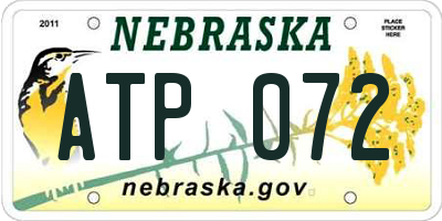 NE license plate ATP072