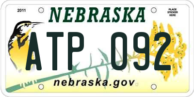 NE license plate ATP092