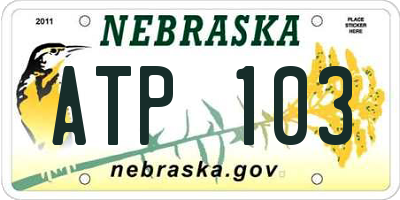 NE license plate ATP103