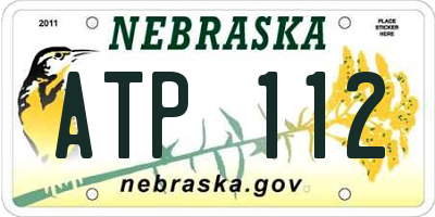 NE license plate ATP112
