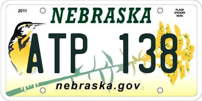 NE license plate ATP138