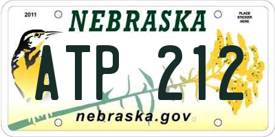 NE license plate ATP212