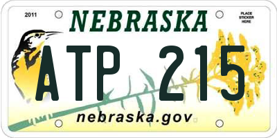NE license plate ATP215