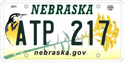 NE license plate ATP217