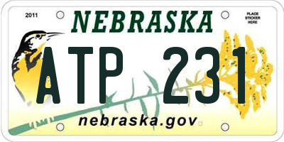 NE license plate ATP231