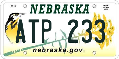 NE license plate ATP233