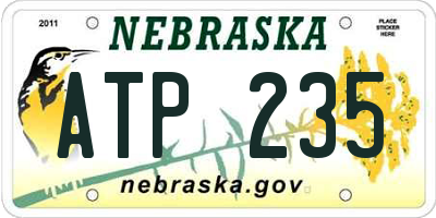 NE license plate ATP235