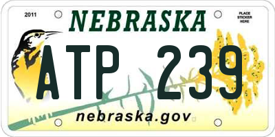 NE license plate ATP239