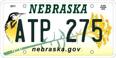 NE license plate ATP275