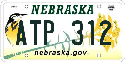 NE license plate ATP312
