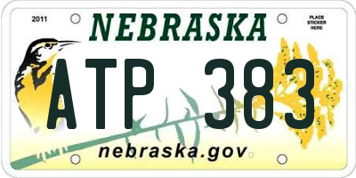 NE license plate ATP383