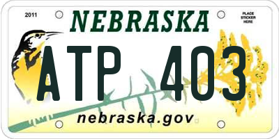 NE license plate ATP403
