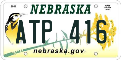 NE license plate ATP416