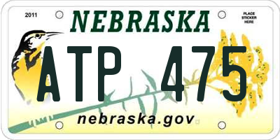 NE license plate ATP475