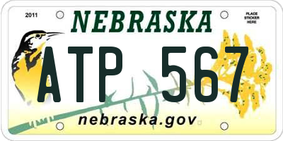 NE license plate ATP567