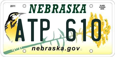 NE license plate ATP610