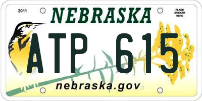 NE license plate ATP615