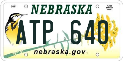 NE license plate ATP640