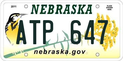 NE license plate ATP647