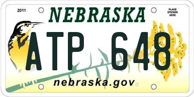 NE license plate ATP648