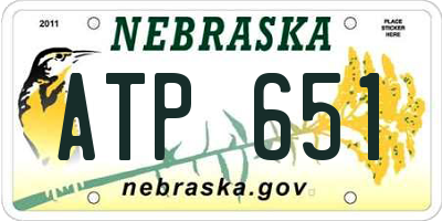 NE license plate ATP651