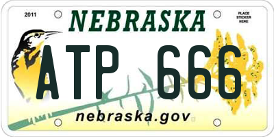 NE license plate ATP666
